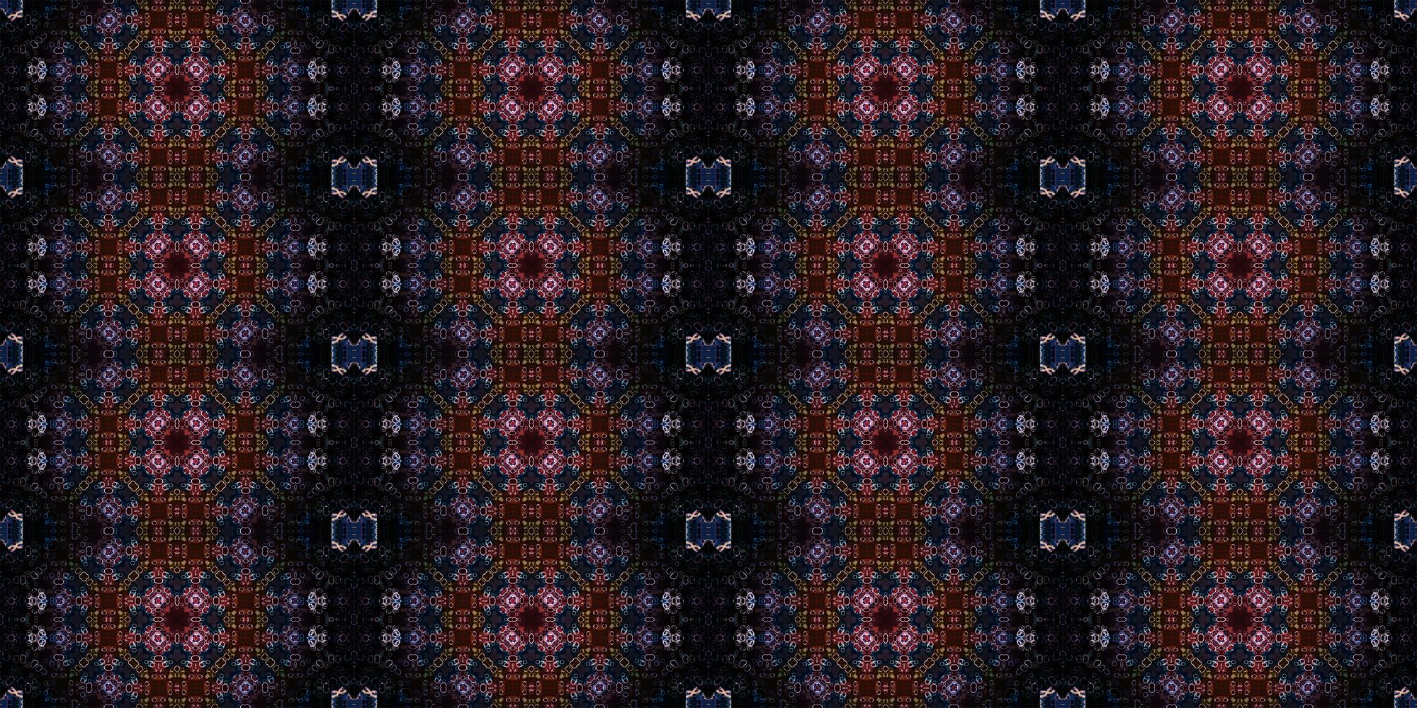 haft geometryczny na czarnej tkaninie